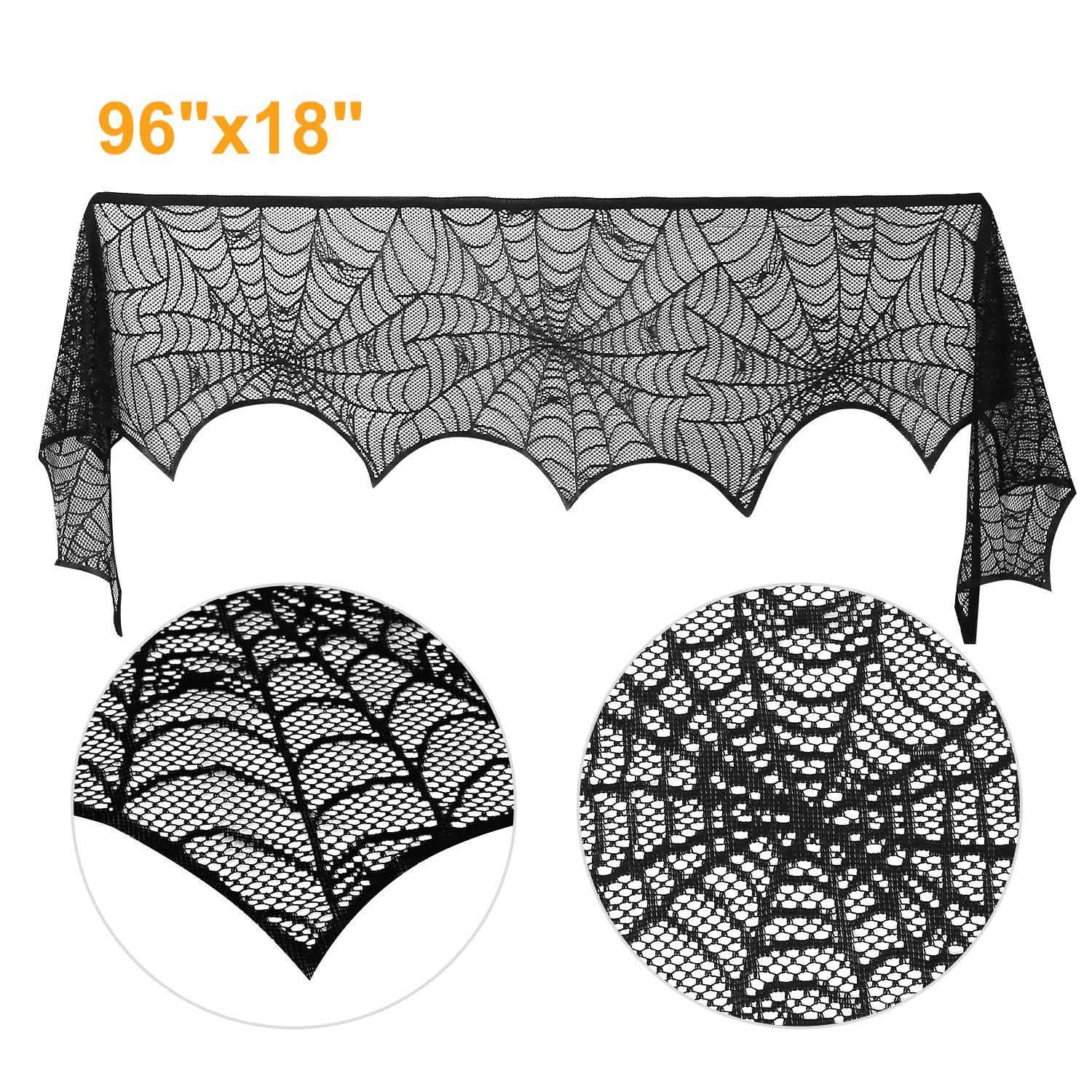 Halloween Decoration Black Lace Spiderweb Seasonal Decor - Tophatter Daily Deals
