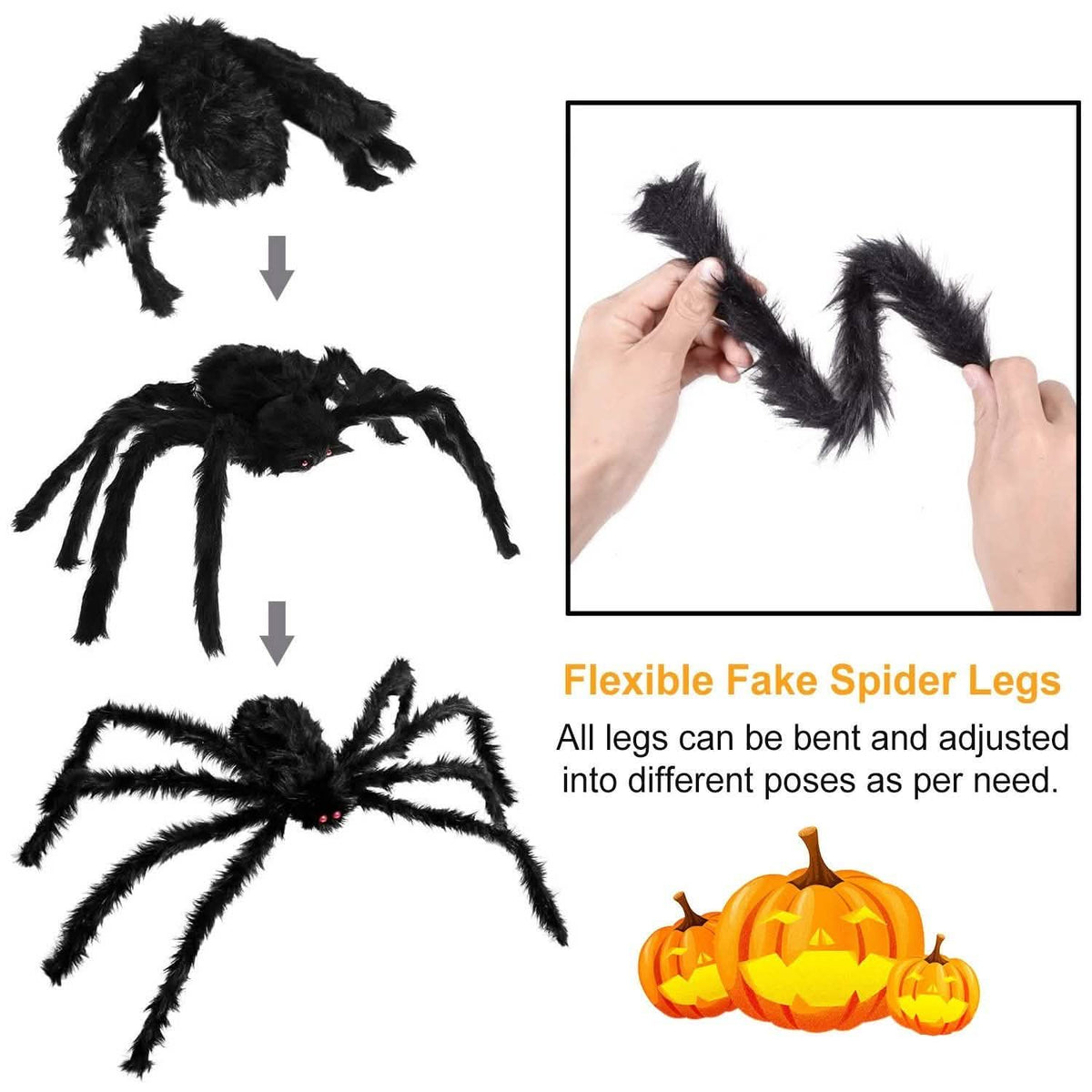 Halloween Decorations Spider 49" with 126" Tarantula Mega Spider Web Seasonal Decor - Tophatter Daily Deals