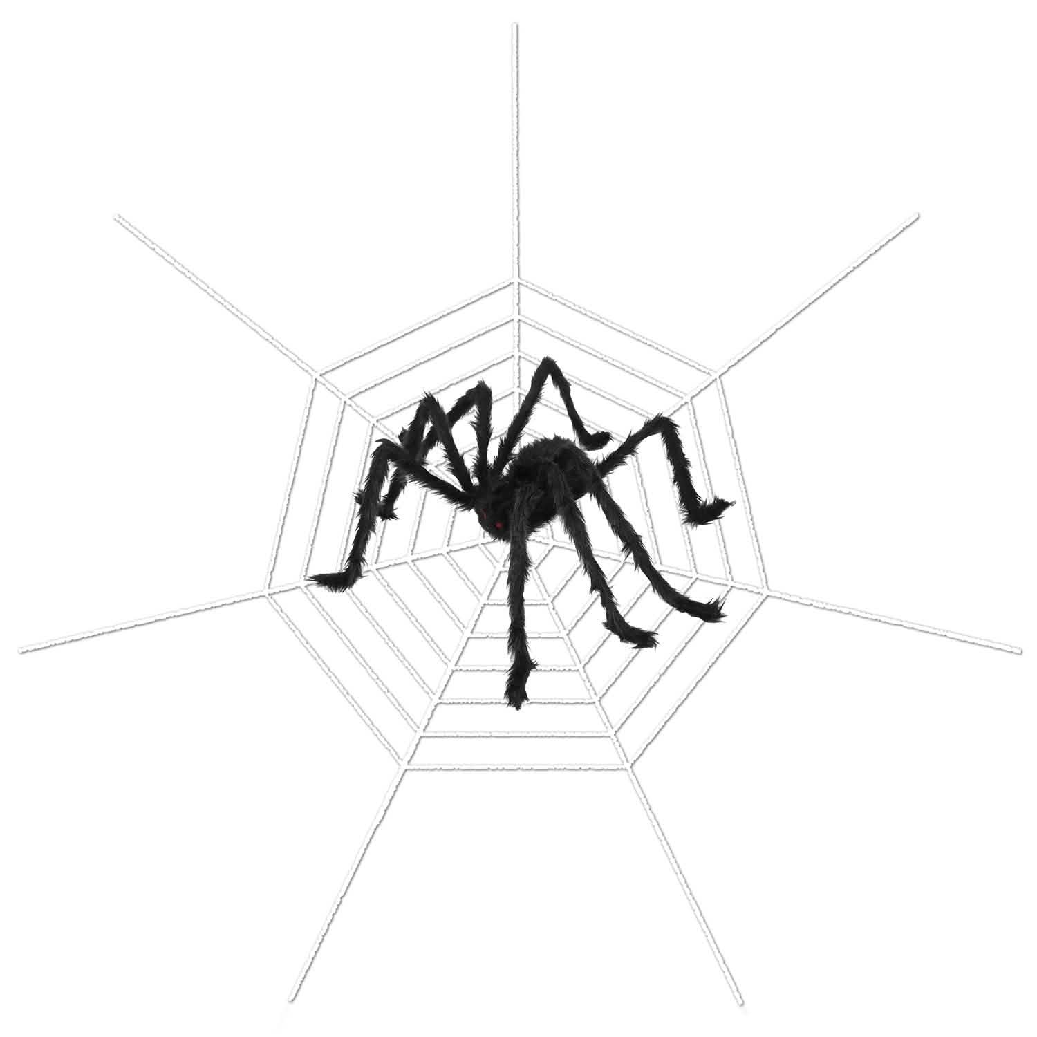 Halloween Decorations Spider 49" with 126" Tarantula Mega Spider Web Seasonal Decor - Tophatter Daily Deals