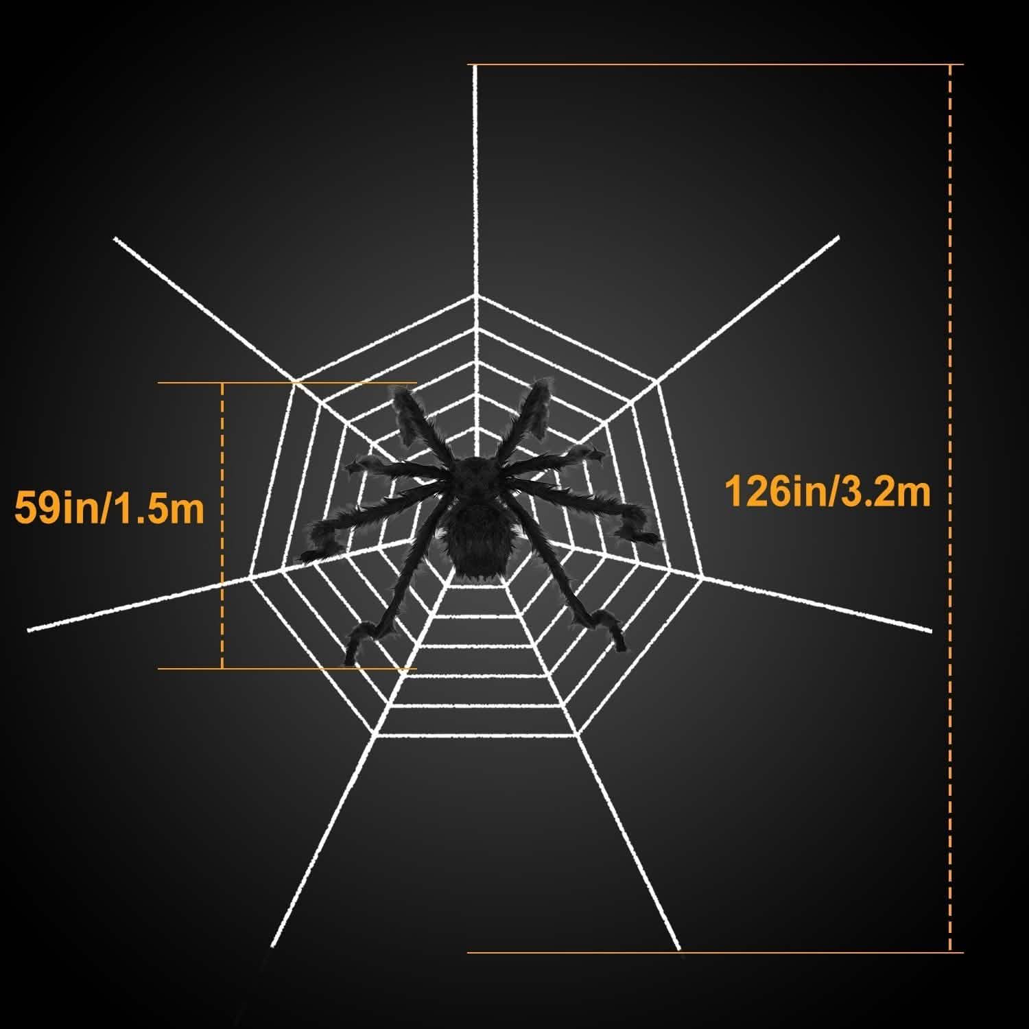 Halloween Decorations Spider Outdoor Stretch Cobweb Seasonal Decor - Tophatter Daily Deals