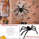 Halloween Decorations Spider Outdoor Stretch Cobweb Seasonal Decor - Tophatter Daily Deals