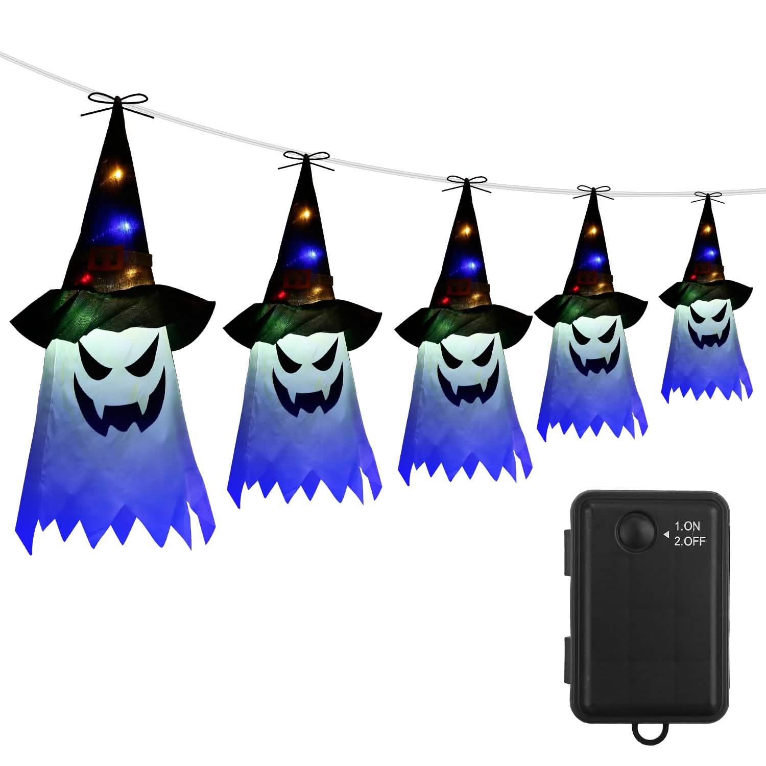 Halloween Ghost Witch Hat Hanging Light Lantern Seasonal Decor - Tophatter Daily Deals
