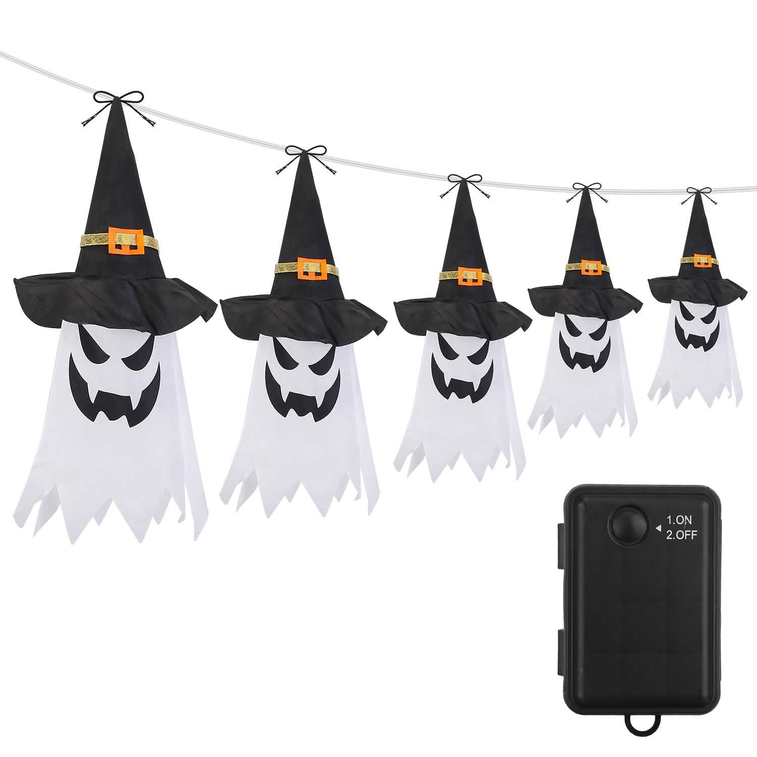 Halloween Ghost Witch Hat Hanging Light Lantern Seasonal Decor - Tophatter Daily Deals