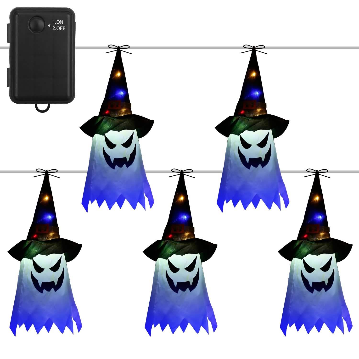 Halloween Ghost Witch Hat Hanging Light Lantern Seasonal Decor - Tophatter Daily Deals