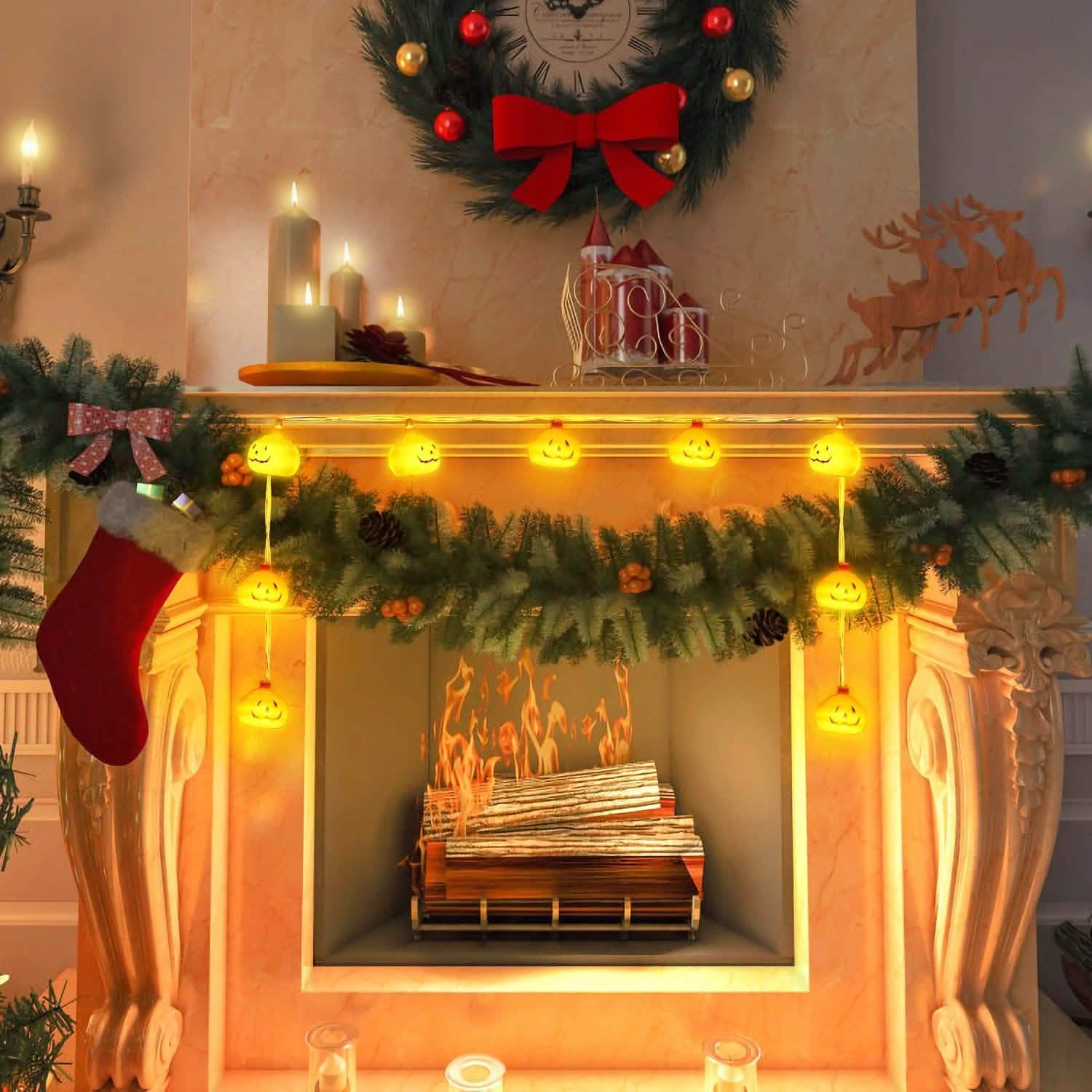 Halloween String Light Pumpkin LED Lamps Battery Powered Seasonal Decor - Tophatter Daily Deals