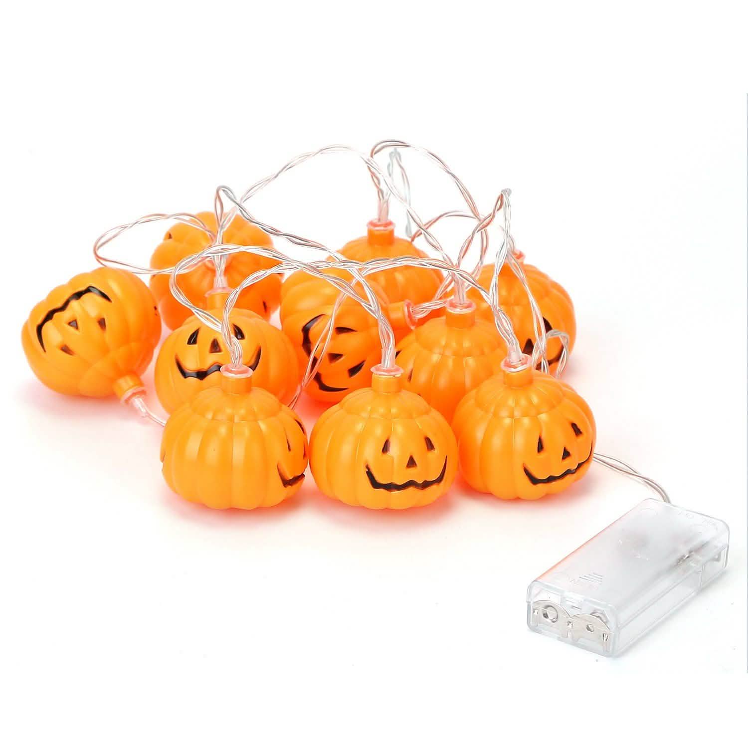 Halloween String Light Pumpkin LED Lamps Battery Powered Seasonal Decor - Tophatter Daily Deals