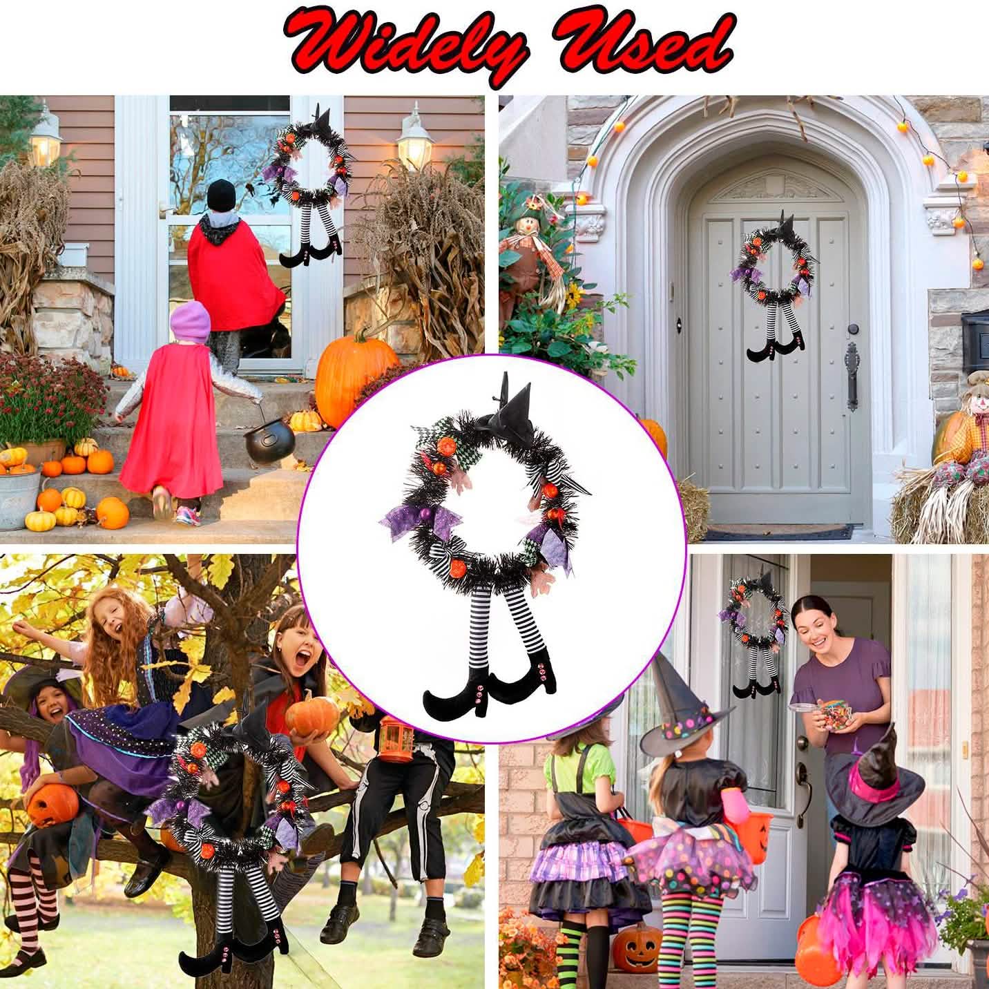 Halloween Witch Wreath Pumpkin Decorations Seasonal Decor - Tophatter Daily Deals