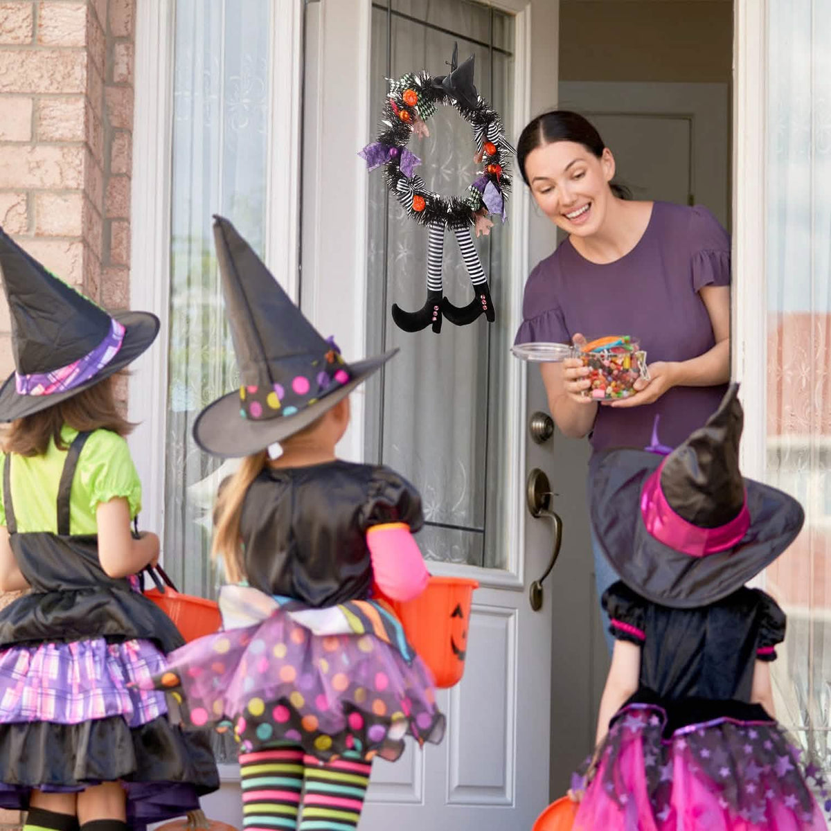 Halloween Witch Wreath Pumpkin Decorations Seasonal Decor - Tophatter Daily Deals