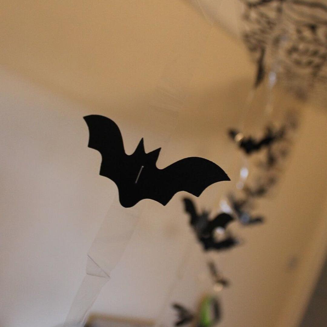 Bat Decorations for Halloween - 3M Halloween Hanging Bats Ceiling Bat Wall Decoration Horror Haunted House Scene Festive & Franchise - Tophatter Daily Deals