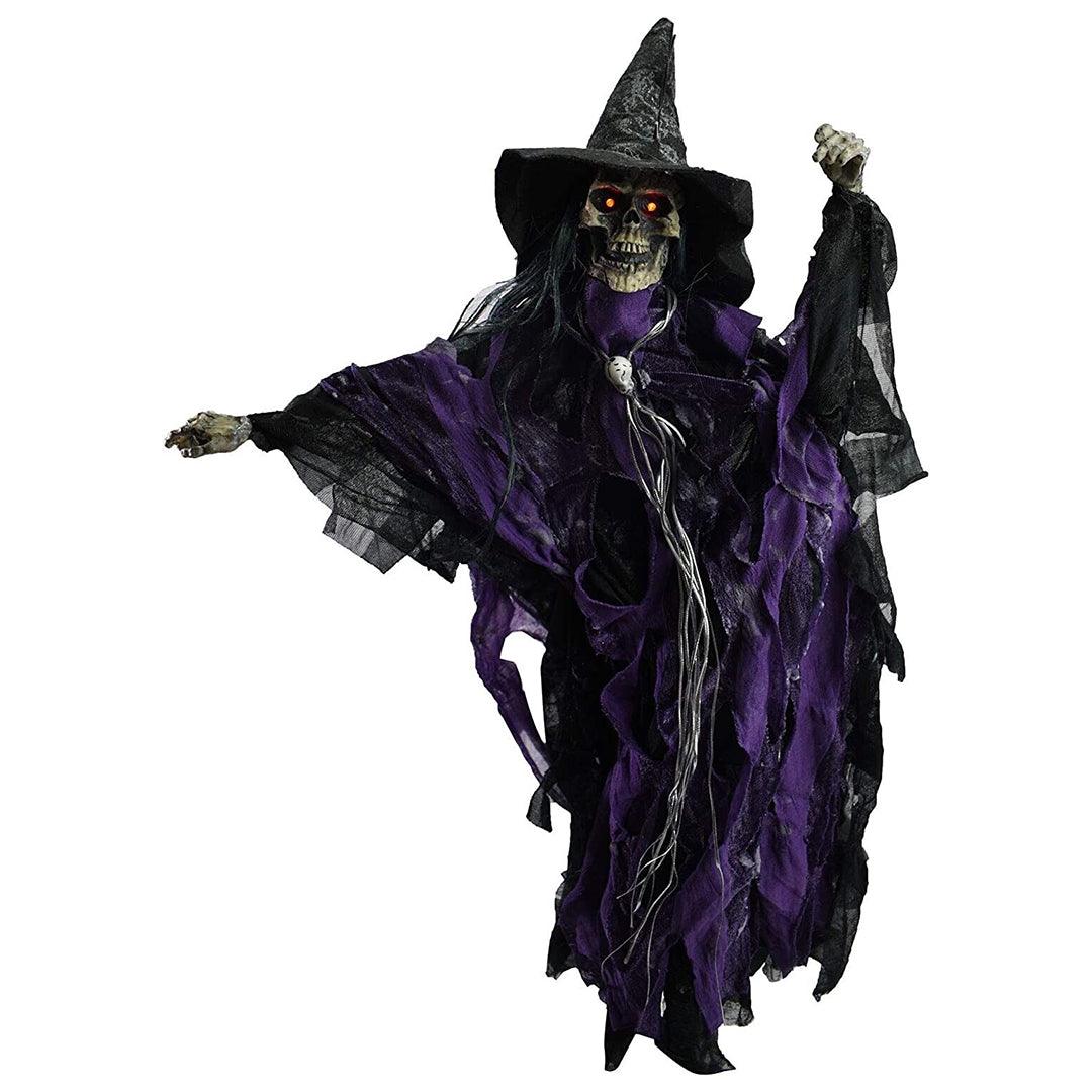 Witches for Halloween Decorations - Hanging Witch Scary Screaming Skeleton Haunted House Decoration Props Festive & Franchise - Tophatter Daily Deals