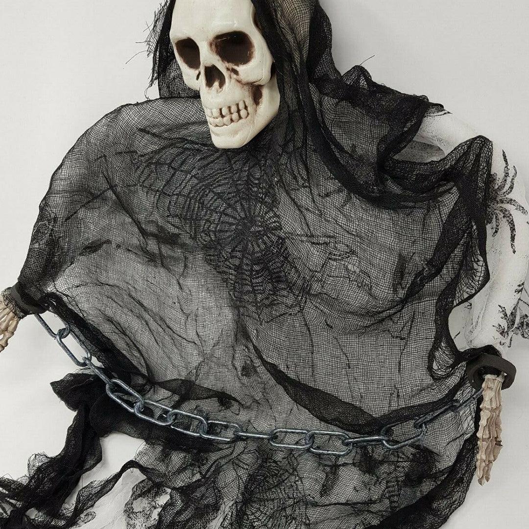 Halloween Decorations With Skeletons - 2x Chain SKELETON Horror Haunted Pirate Hanging Skull Decoration Prop Festive & Franchise - Tophatter Daily Deals