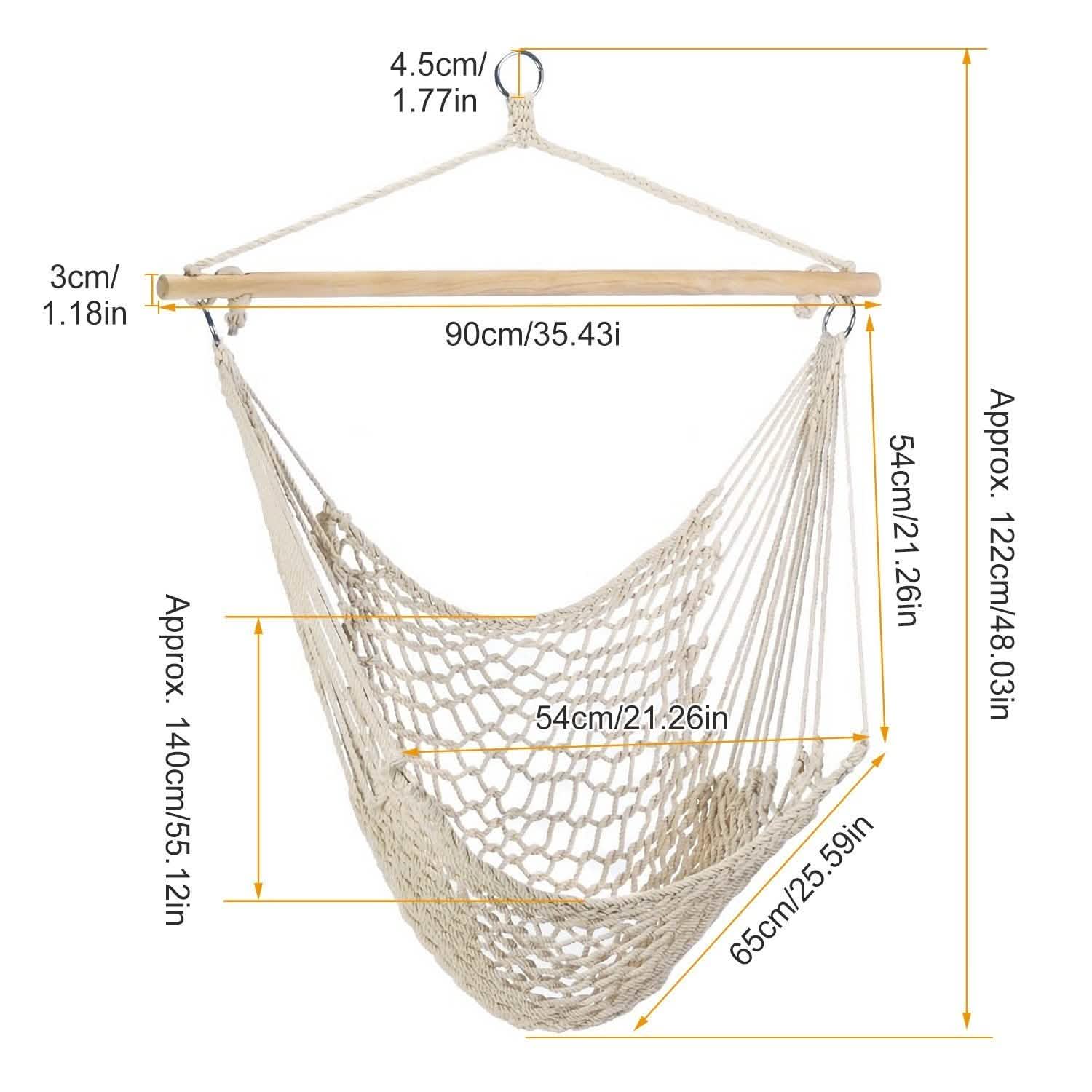 Hammock Chair Hanging Rope Seat Garden & Patio - Tophatter Daily Deals