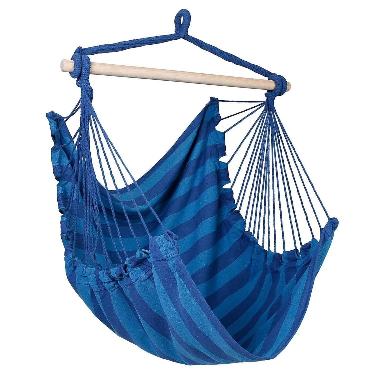 Hammock Hanging Chair Canvas with 2 Pillows Blue Garden & Patio - Tophatter Daily Deals