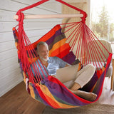 Hammock Hanging Chair Canvas with 2 Pillows Garden & Patio - Tophatter Daily Deals