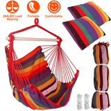 Hammock Hanging Chair Canvas with 2 Pillows Garden & Patio - Tophatter Daily Deals