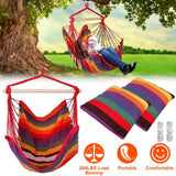 Hammock Hanging Chair Canvas with 2 Pillows Garden & Patio - Tophatter Daily Deals