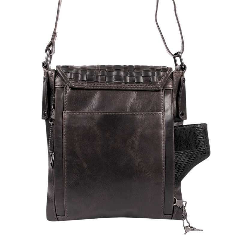 Leather Concealed Carry Hana Woven Crossbody EDC Bag Handgun Purses - Tophatter Daily Deals