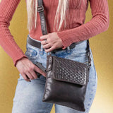 Leather Concealed Carry Hana Woven Crossbody EDC Bag Handgun Purses - Tophatter Daily Deals