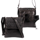 Leather Concealed Carry Hana Woven Crossbody EDC Bag Handgun Purses - Tophatter Daily Deals