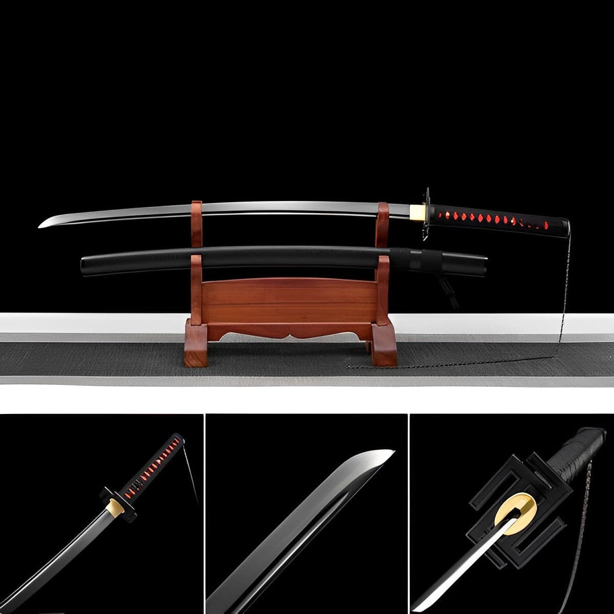 Hand Forged Anime Bleach Ichigo Bankai Sword Tensa Zangetsu Hand Polished Spring Steel Black Blade - Tophatter Daily Deals