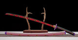 Hand Forged Anime Katana Demon Slayer Kokushibo 1045 Carbon steel Red Blade - Tophatter Daily Deals