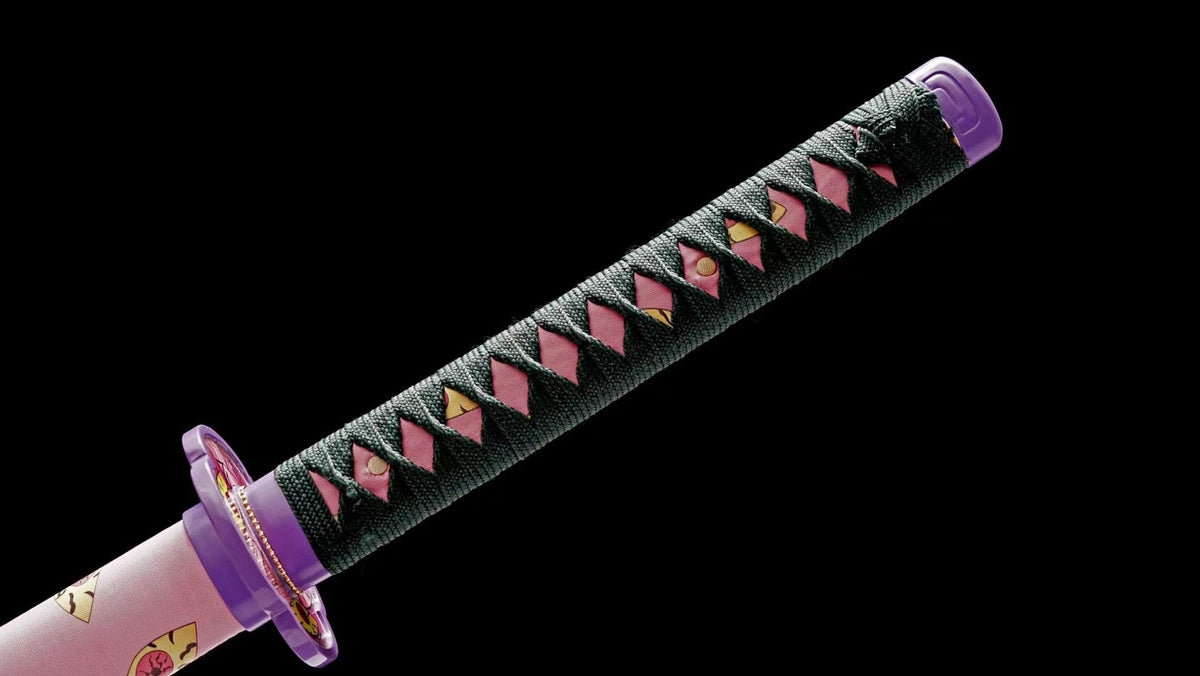 Hand Forged Anime Katana Demon Slayer Kokushibo 1045 Carbon steel Red Blade - Tophatter Daily Deals