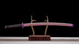 Hand Forged Anime Katana Demon Slayer Kokushibo 1045 Carbon steel Red Blade - Tophatter Daily Deals