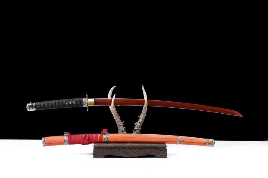 Hand Forged Anime Katana Dragon Blade - Upgraded version Undead Cut with Red Blade - Tophatter Daily Deals