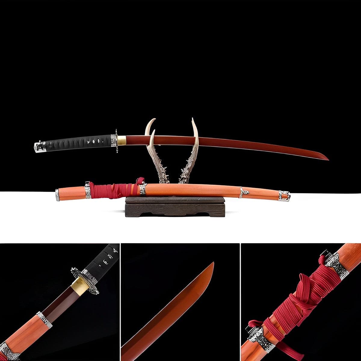 Hand Forged Anime Katana Dragon Blade - Upgraded version Undead Cut with Red Blade - Tophatter Daily Deals