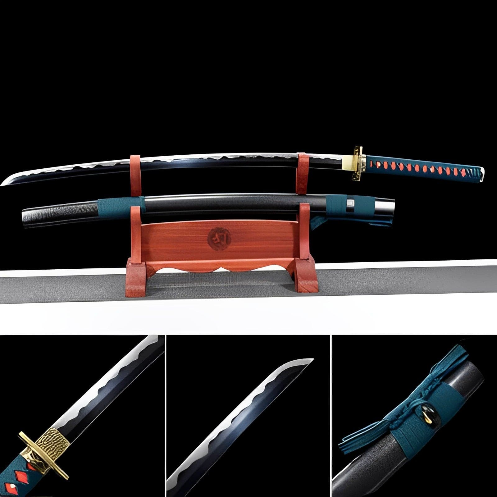 Hand Forged Anime Katana One Piece Denjiro High Speed Steels Hand sharpening of blades - Tophatter Daily Deals
