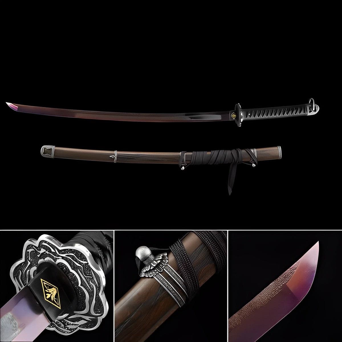 Hand Forged Anime Katana Sekiro: Shadows Die Twice Undead Cut High Manganese Steel Red Blade - Tophatter Daily Deals