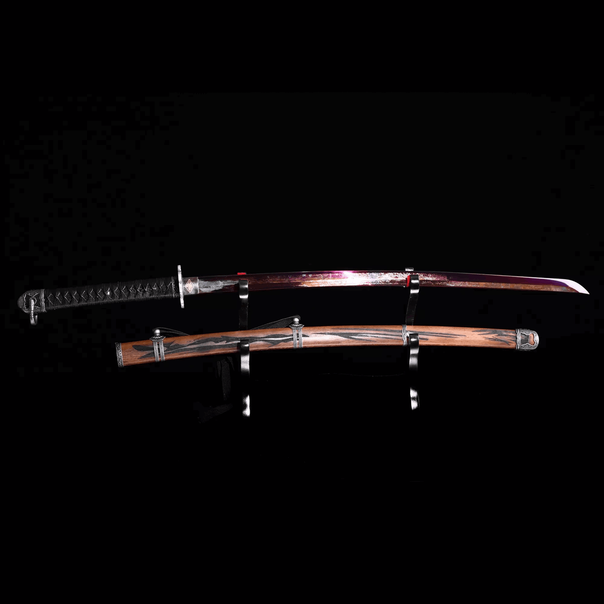 Hand Forged Anime Katana Sekiro: Shadows Die Twice Undead Cut High Manganese Steel Red Blade - Tophatter Daily Deals