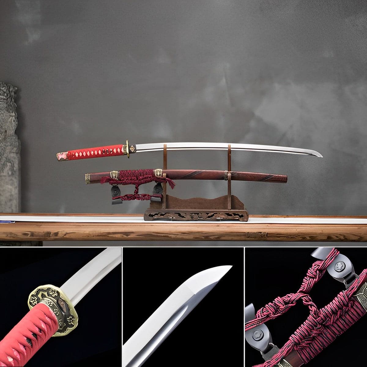 Hand Forged Anime Katana Undead Cut（Thunderbolt）Charcoal quenching - Tophatter Daily Deals