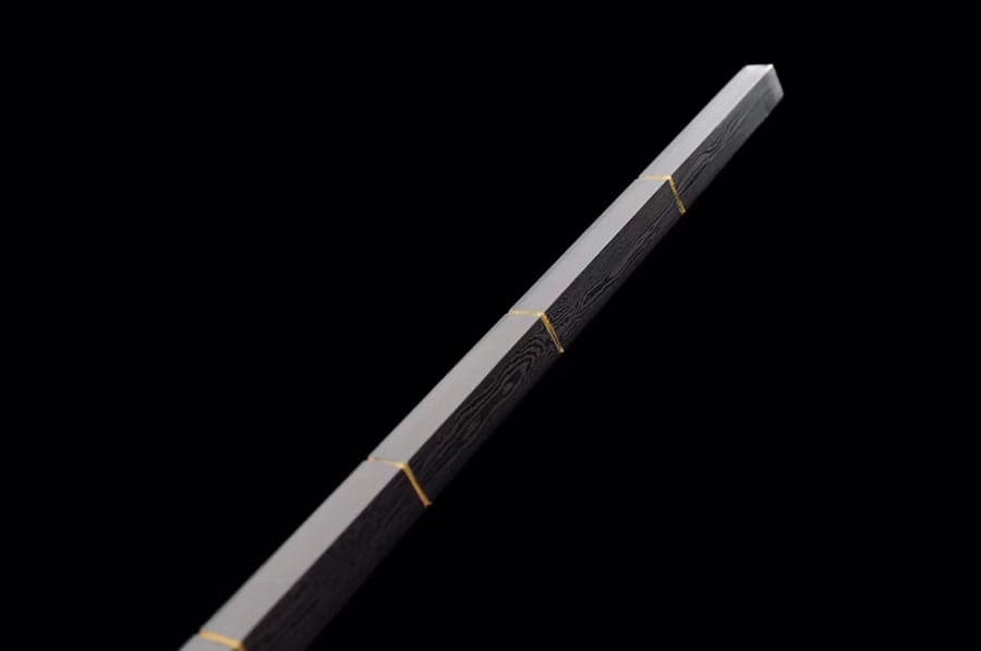 Hand Forged Detective Dee Sword breaker Pattern Steel Baked Blue - Tophatter Daily Deals