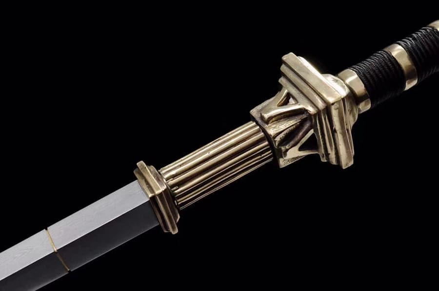 Hand Forged Detective Dee Sword breaker Pattern Steel Baked Blue - Tophatter Daily Deals
