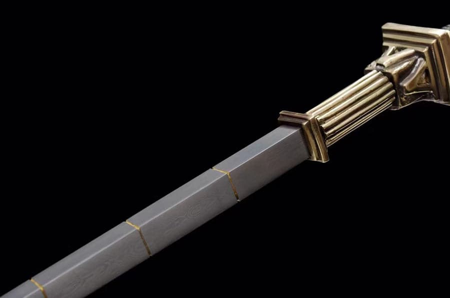 Hand Forged Detective Dee Sword breaker Pattern Steel Baked Blue - Tophatter Daily Deals