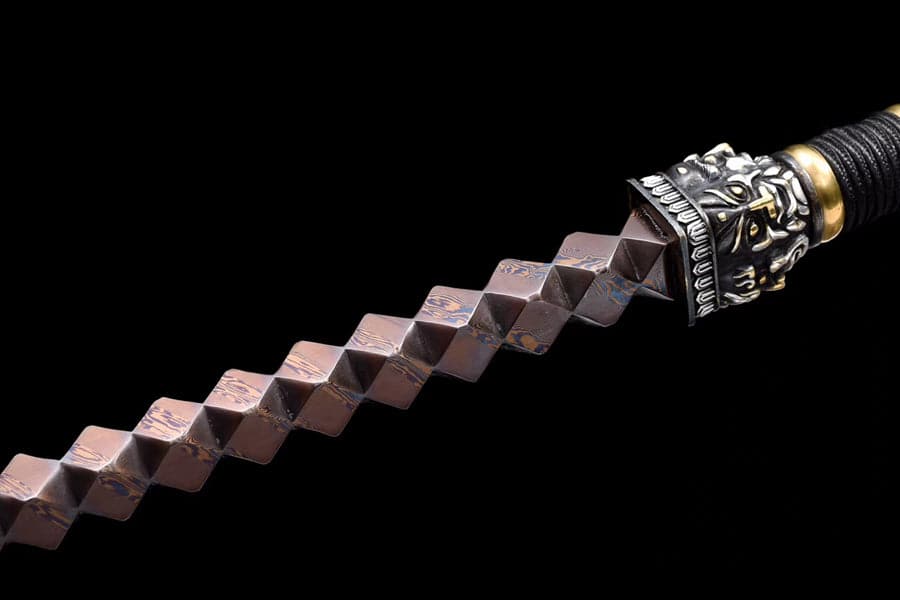Hand Forged Gold Steel Sword breaker Damascus Steel - Tophatter Daily Deals