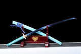 Hand Forged Japanese Samurai Katana 9260 Spring Steel Blue Blade - Tophatter Daily Deals