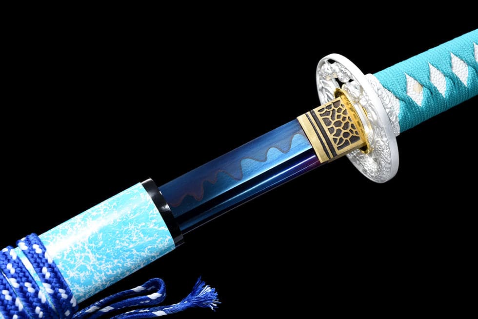 Hand Forged Japanese Samurai Katana 9260 Spring Steel Blue Blade - Tophatter Daily Deals