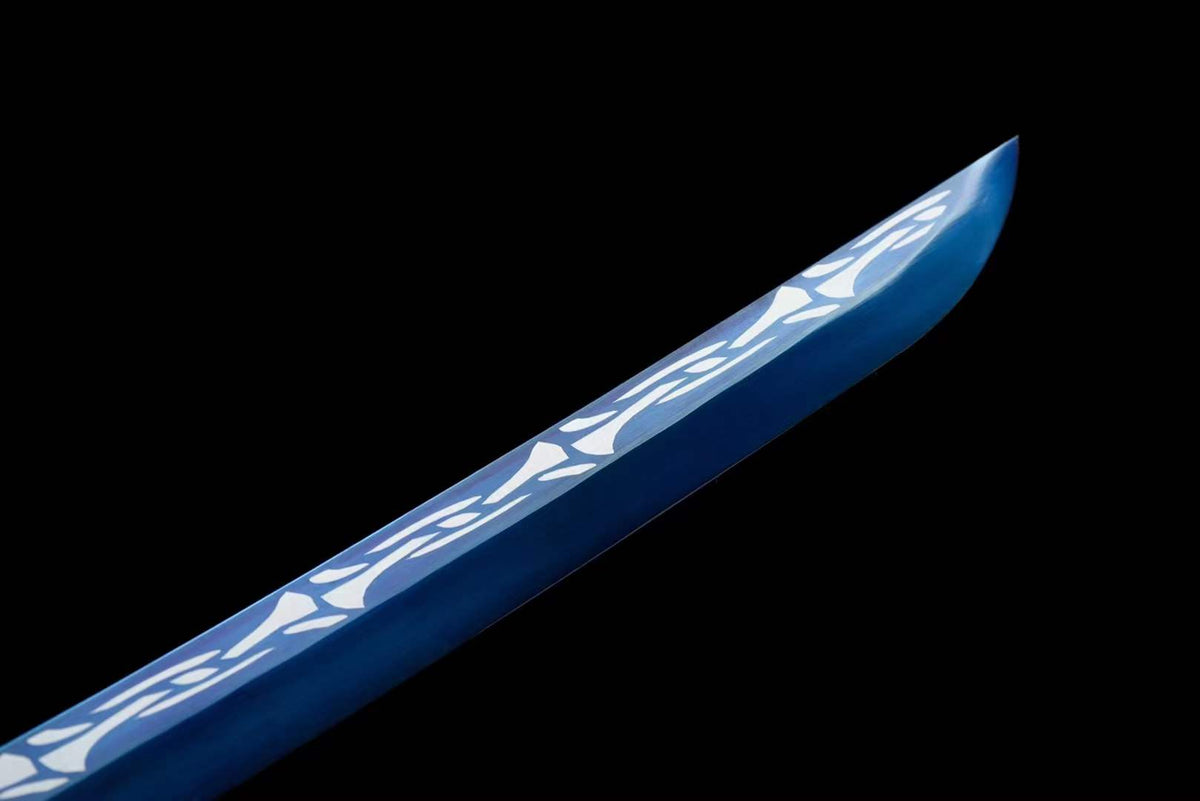Hand Forged Japanese Samurai Katana 98 High manganese Steel Baked Blue - Tophatter Daily Deals