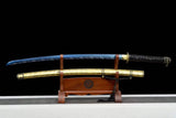 Hand Forged Japanese Samurai Katana 98 High manganese Steel Baked Blue - Tophatter Daily Deals