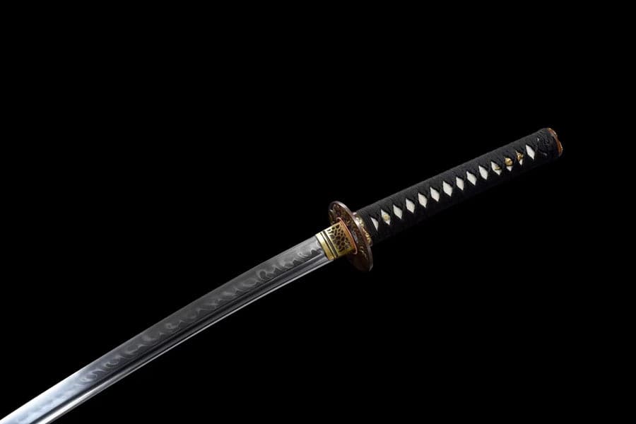 Hand Forged Japanese Samurai Katana Auspicious Clouds &Beasts T10 Turns the soil to burn blade - Tophatter Daily Deals
