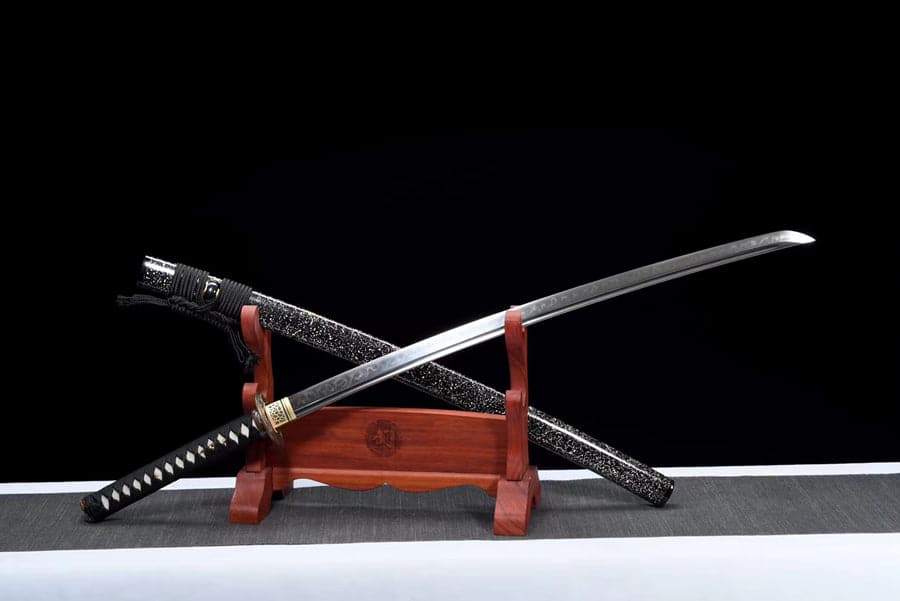 Hand Forged Japanese Samurai Katana Auspicious Clouds &Beasts T10 Turns the soil to burn blade - Tophatter Daily Deals
