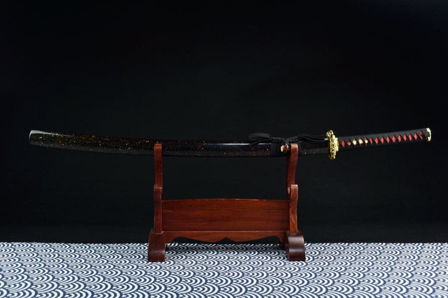 Hand Forged Japanese Samurai Katana Bare Gold T10 Carbon steel Blade baking gold - Tophatter Daily Deals