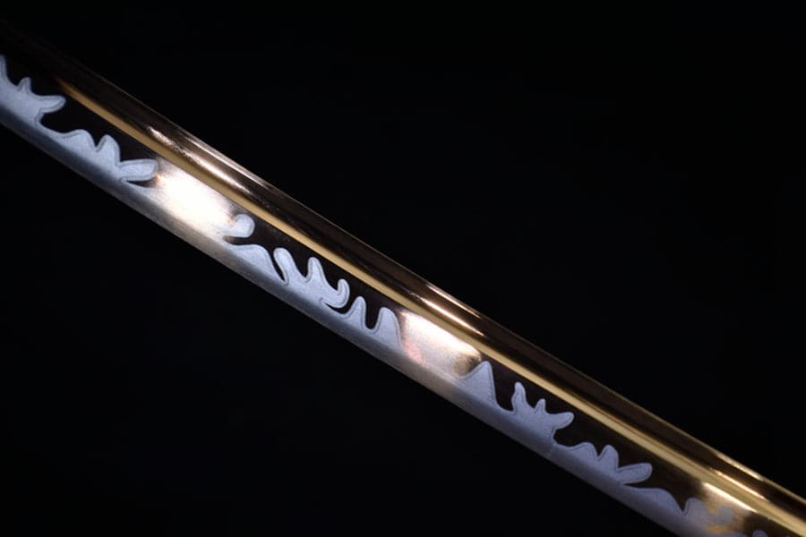 Hand Forged Japanese Samurai Katana Bare Gold T10 Carbon steel Blade baking gold - Tophatter Daily Deals