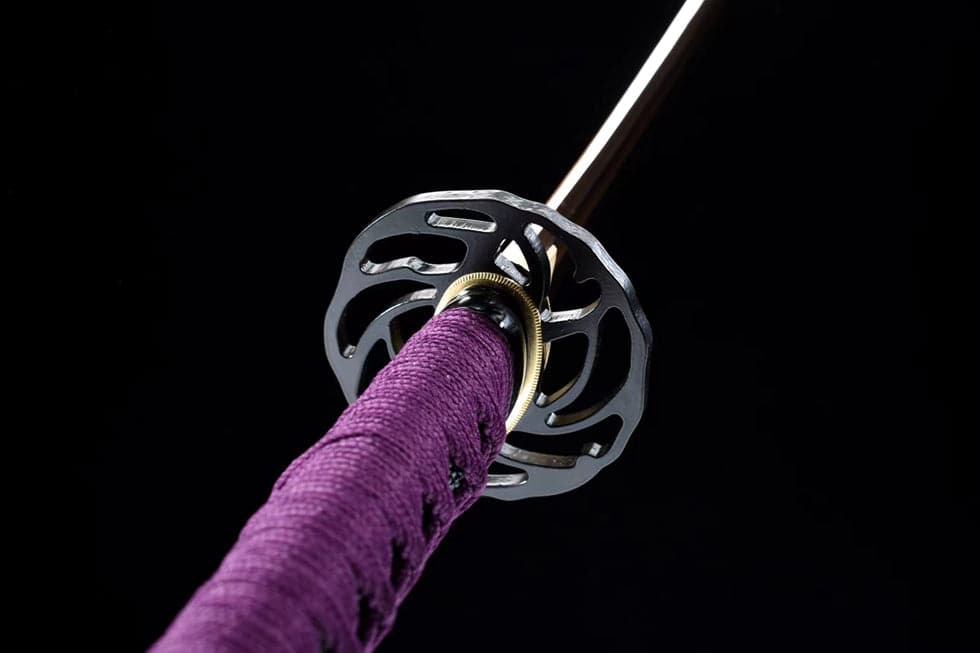 Hand Forged Japanese Samurai Katana Bauhinia 9260 Spring Stee Purple Blade - Tophatter Daily Deals