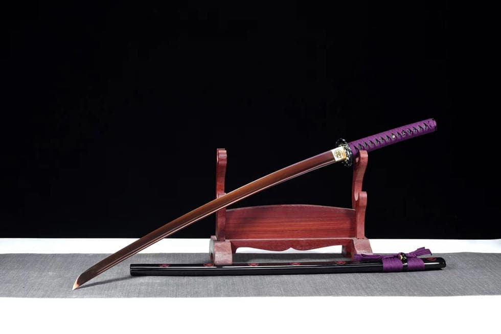 Hand Forged Japanese Samurai Katana Bauhinia 9260 Spring Stee Purple Blade - Tophatter Daily Deals