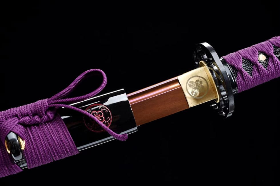 Hand Forged Japanese Samurai Katana Bauhinia 9260 Spring Stee Purple Blade - Tophatter Daily Deals