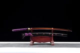 Hand Forged Japanese Samurai Katana Bauhinia 9260 Spring Stee Purple Blade - Tophatter Daily Deals