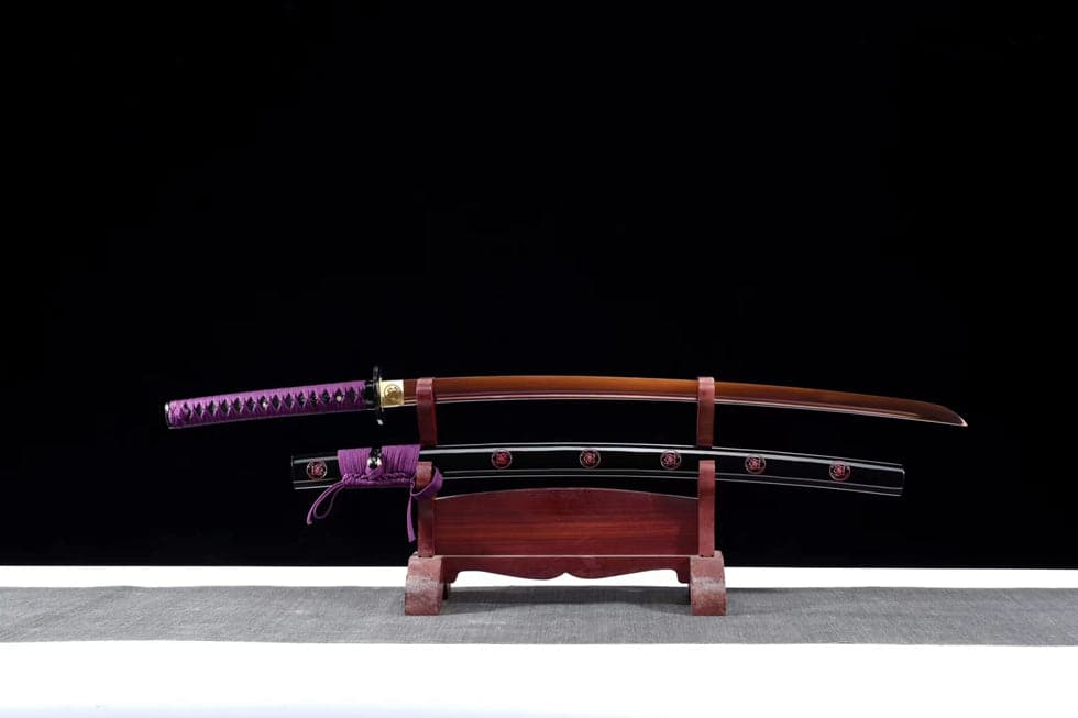 Hand Forged Japanese Samurai Katana Bauhinia 9260 Spring Stee Purple Blade - Tophatter Daily Deals